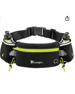 Number-one Cinto de corrida com garrafas de água (2 x 175 ml), cinto de hidratação à prova d'água, bolsa de cintura para iPhone ajustável, bolsa de cintura esportiva para maratona,