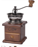 Manual Coffee Mill Wood Stand Bowl Antique Hand Coffee Bean Grinder