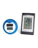 Wireless Indoor and Outdoor Solar Power Pool Thermometer with Alarm & Clock & Date