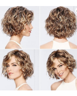 SANGHAI Peruca sintética feminina, curto, encaracolado, destaques, cabelo ondulado, charmoso, elegante, peruca de cabelo