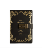 B6 Vintage Handbook with Lock Password Book Faux Leather Notebook (Color: Black)