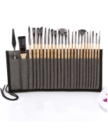 24 In 1 Nylon Wool Brush Canvas Storage Bag Set Oil Painting Gouache Watercolor Brush(Wooden Brushesx24+Storage Bag)