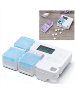 Portable Smart Plastic Storage Box Electronic Timed Reminder Pill Box (Sky Blue)