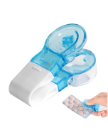 Portable Pill Taker Tablets Pills Blister Pack Opener Pills Box Case(Blue)