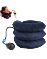 Inflatable Air Cervical Neck Traction Device Soft Head Back Shoulder Neck Ache Massager Headache Pain Relief Relaxation Brace(Dark Blue)
