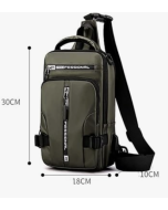 Men's USB Oxford Waterproof Shoulder Bag, Anti-Theft Shoulder Bag, Multifunctional Backpack, Grey, One_Size, Classic