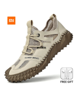 Xiaomi Youpin 2023 Summer Fashion Casual Sneakers for Men Non Slip Cowhide Fabric Mesh Breathing Mesh Shoes Men Large Size 38-46