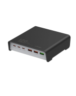 LDNIO 120W 6-Port USB Charger 3USB-A+3USB-C QC3.0 2.0 AFC FCP VOOC Fast Charging Desktop Charging Station EU Plug for iPhone 15 15 Pro 15Pro Max for Huawei Mate60 for Samsung Galaxy S23 for Xiaomi 13pro