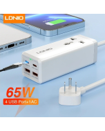 LDNIO 65W USB C Charger 4 Ports USB Output Desktop Power Strip For Laptop/Macbook/1pad/Camera/Cell Phone Fast Charge Charger