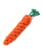 Carrot dog toy, teething cotton rope, strong and bite-resistant hand-knitted pet supplies