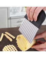 French Fries Cutting Stainless Steel Saw Blade Serrated Slicer Cutting Vegetables and Fruits Tools Wave Knife Equipment Accessories