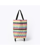 2 in 1 Grocery Trolley Shopping Bag Oxford Fabric Convenient Carrying Wheels Foldable Bag
