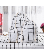 Cotton and linen drawstring drawstring bag Sundries storage bag, size: small + medium + large