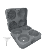 4 Holes Rose Diamond Shape Cocktail Ice Cube Mould Silicone Ice Ball Maker