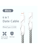 4-in-1 Flat Braided Anti-tangle Charger Cable with Velcro