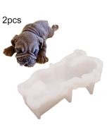 2 pieces sold 4-inch Shar-Pei mousse cake silicone mold 3D ice cream mold Dirty dog chocolate mold