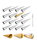 17-in-1 Ice Cream Crispy Mold Set Stainless Steel Cone Crimp Croissant Tool