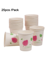 25 pieces 250ml disposable paper cup thickened wood pulp water cup coffee juice hot drink cup
