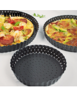 BM1075 perforated pizza baking pan kitchen carbon steel non-stick fruit pie mold baking pan