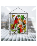 Cardinal Stained Glass Window Panel