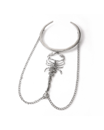 Gothic Style Diamond-studded Scorpion Armlet with Retro Geometric Jewelry (Silver)