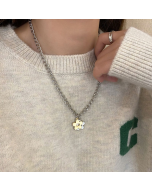 Women's Alphabetical Versatile Titanium Steel Necklace Twist Chain, Specification: XL1505