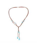 Bohemian Turquoise Natural Stone Sweater Retro Pendant, Model: N2111-14 with Eight Stones