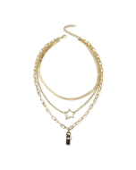 Five-Star Triple Layer Women's Metal Elegant Necklace Choker