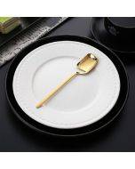 Stainless Steel V-shaped Wall Hanging Design Simple Coffee Spoon Fork Creative Long Handle Stirring Tableware, Style:Spoon, Color:Gold