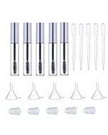 5 12ml Empty Mascara Tubes with Lash Wand + 5 Funnels and Transfer Set for DIY Container Set