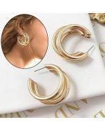 Fashionable small circles, smooth earrings, minimalist style, charming earrings for women