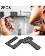 2 PCS Outdoor Ultra Portable Shaver Pocket Shaver Safety Shaver with Mirror and Magnifier