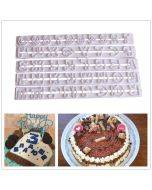 Russian letter gummie mold embossed candy craft letter mold cake dessert decoration DIY baking tray tool, size: 24x2.6x0.6cm