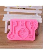 2 One Selling Food Love Lock Keys Flipping Sugar Silicone Mold DIY Baking Cake Decoration Tools