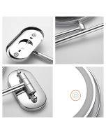 8-inch wall-mounted double-sided light-filled cosmetic mirror LED three-tone light bathroom mirror, color: rechargeable matte nickel color (five times magnification)