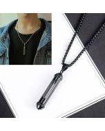 OPK 1573 Men's Classic Column Can Open perfume Bottle Pendant Necklace