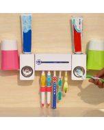 Antibacteria UV Light Ultraviolet Toothbrush Sterilizer Toothbrush Holder Cleaner Double-extruder Toothpaste Set with 2 Cups