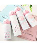 Flamingo Pattern Bouncing Vacuum Flask Mug Travel Stainless Steel Thermos Cup, Capacity:350ml