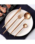 Stainless Steel Cutlery Knives Forks Spoons Western Kitchen Dinnerware Home Party Tableware Set(Rose Gold)
