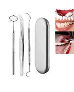 3-piece silver box, stainless steel dental tools, dental plaque protection tools, dental tool set