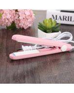 Mini ceramic straightener iron straightening ripple curling national standard (pink ripple)1