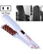 Multi-functional Long & Short Hair Styling Iron Ceramic Tourmaline Volumizing Hair Iron(White gold)