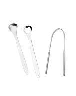 Tongue coating cleaner, stainless steel bad breath cleaning brush, tongue scraper+two-piece set