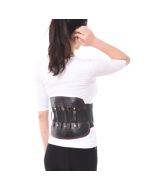 Steel plate support fixed leather waist belt and lumbar corrector