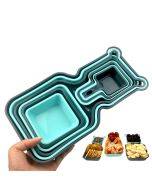 10 in 1 Storage Rainbow Plate Fruit Snack Plate Multi-Measuring Spoon