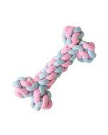 Dog teeth grinding and cleaning toy candy colored woven cotton rope