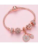 SL131 Women's Rose Gold Beaded Bracelet