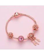 SL136 Women's Rose Gold Beaded Bracelet