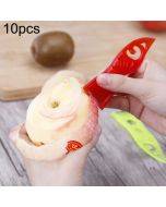 10pcs A2233 Home Vegetable Fruit Peer Plastic Cutting Knife, Color Random Delivery