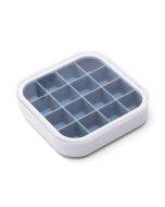 16 Grid Silicone Soft Bottom Homemade Ice Tray Mold With Cover(Blue)